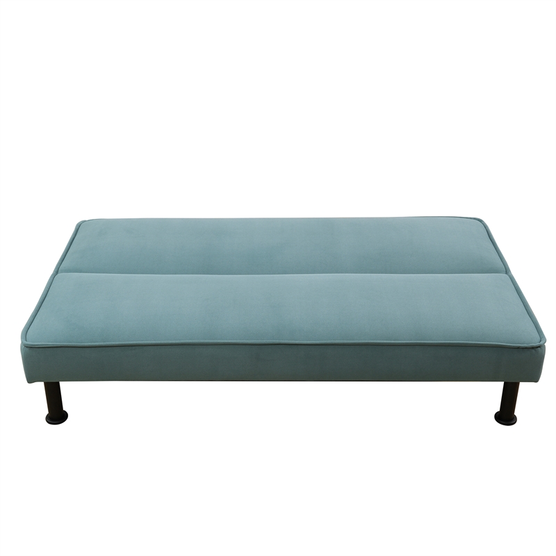 Green Fannel Living Room Sofa bed with Metal Legs