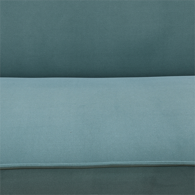 Green Fannel Living Room Sofa bed with Metal Legs