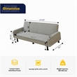 Grey Flannel Living Room Sofa bed with Metal Legs