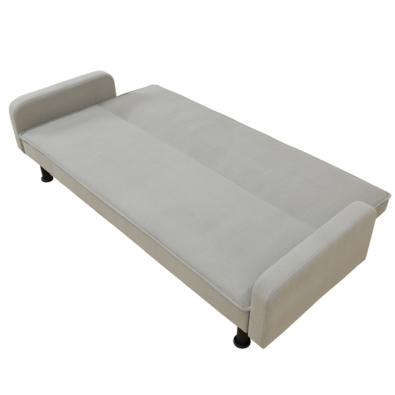 Grey Flannel Living Room Sofa bed with Metal Legs