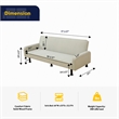 Light Grey Flannel Living Room Sofa bed with Metal Legs