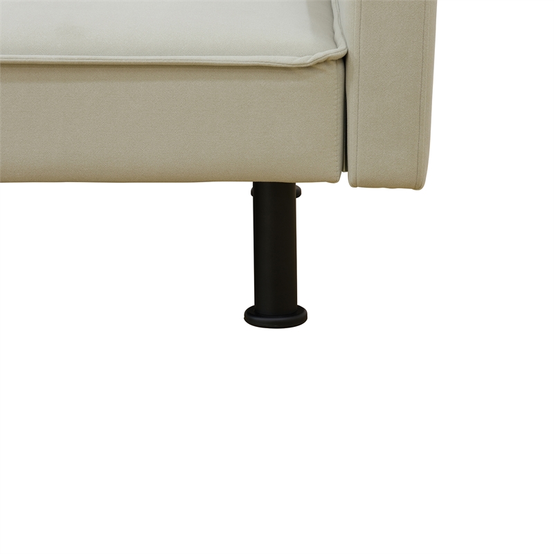 Light Grey Flannel Living Room Sofa bed with Metal Legs