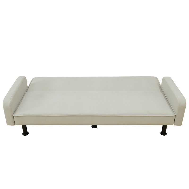 Light Grey Flannel Living Room Sofa bed with Metal Legs