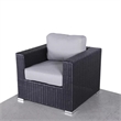 Living Source International 9-Piece Wicker / Rattan Sofa Set in Black/Gray