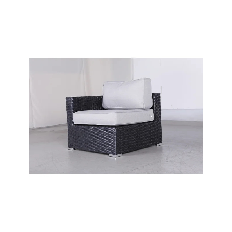 Living Source International 9-Piece Wicker / Rattan Sofa Set in Black/Gray