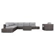 Living Source International 11-Piece Rattan Sectional Set with Cushions in Brown
