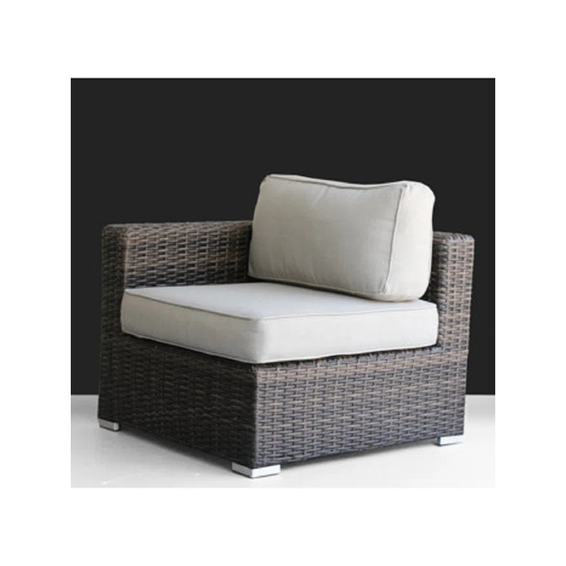 Living Source Intl 9-Piece Wicker / Rattan Sectional Set w/ Cushions in Espresso