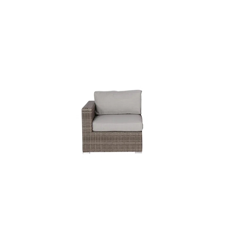 Living Source Intl 9-Piece Wicker / Rattan Sectional Set w/ Cushions in Gray