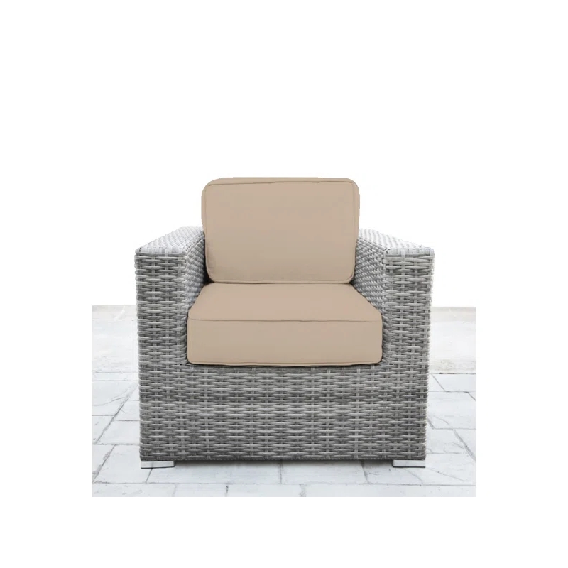 Living Source Intl 9-Piece Wicker / Rattan Sectional Set w/ Cushions in Gray
