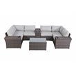 Living Source International 10-Piece Sectional Set with Cushions in Brown/Gray