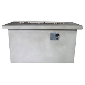 Living Source International Concrete Propane/Natural Gas Fire Pit Table in Gray