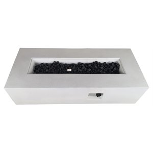 Living Source International Reinforced Concrete Propane Fire Pit Table in White