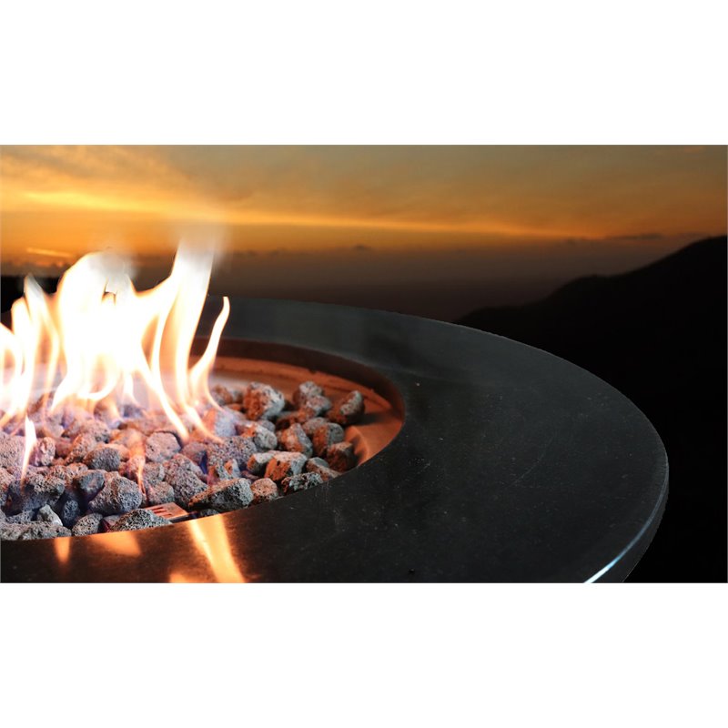 Living Source International Propane/Natural Gas Fire Pit Table - Black Finish