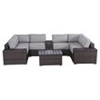 Living Source International 10-Piece Rattan Sectional Set in Brown