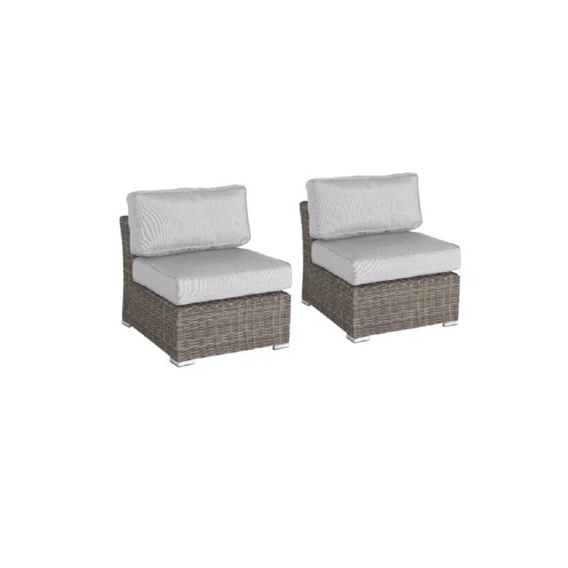 Living Source International 10-Piece Wicker / Rattan Sectional Set in Gray/Brown