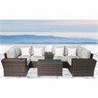 Living Source International 7-Piece Patio Dining Set with Cushions in Brown