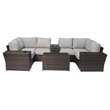 Living Source International 7-Piece Patio Dining Set with Cushions in Brown