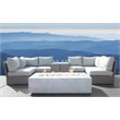 Living Source International 9-Piece Wicker Sectional Set with Cushion in Gray