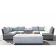 Living Source International 9-Piece Wicker Sectional Set with Cushion in Gray