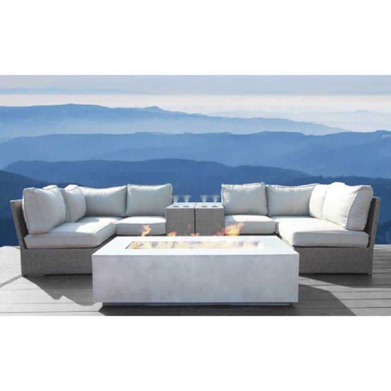 Living Source International 9-Piece Patio Sectional Set with Cushions in Gray