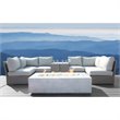 Living Source International 9-Piece Patio Sectional Set with Cushions in Gray