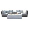 Living Source International 9-Piece Patio Sectional Set with Cushions in Gray