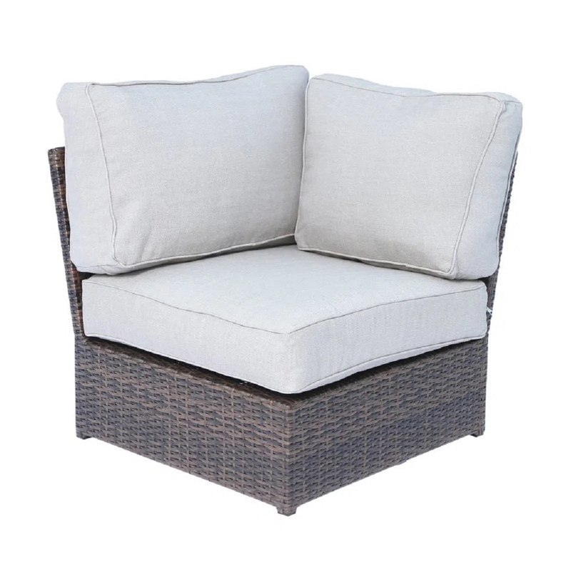 Living Source International 8pc Wicker / Rattan Sectional Set w/Cushion in Brown