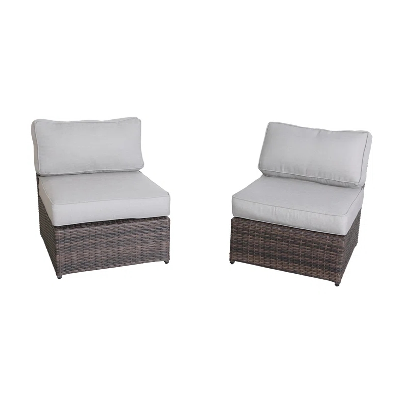 Living Source International 8pc Wicker / Rattan Sectional Set w/Cushion in Brown