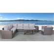 Living Source International 11-Piece Sectional Set w/Cushions in Light Brown