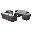 Living Source International 9-Piece Sectional Set plus Cushions - Espresso