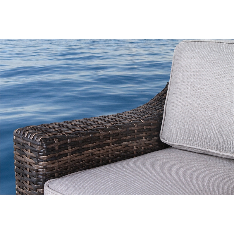 Living Source International 10-Piece Wicker Sectional Set w/Cushions - Espresso