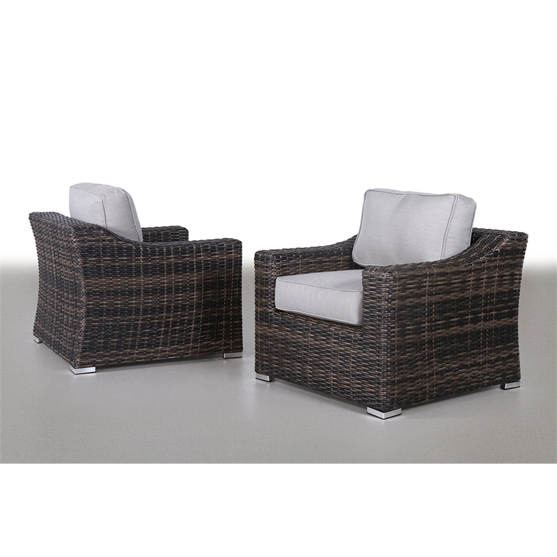 Living Source International 10-Piece Wicker Sectional Set w/Cushions - Espresso