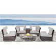 Living Source International Modern 6-piece Rattan Sofa Set with Cushions - Brown