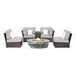 Living Source International Modern 6-piece Rattan Sofa Set with Cushions - Brown