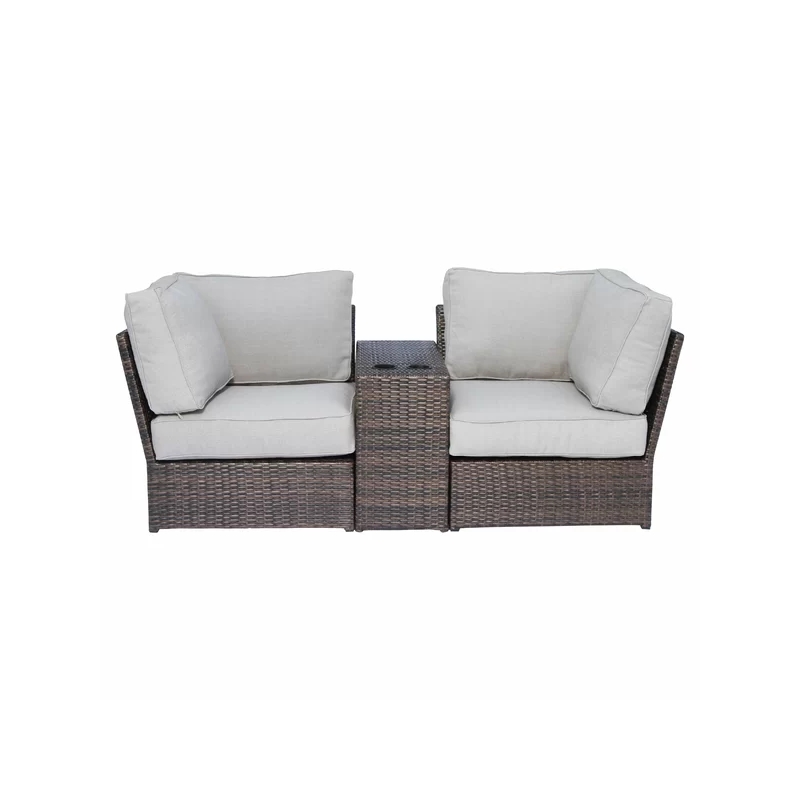 Living Source International Wicker / Rattan 6-Piece Sectional Set in Espresso