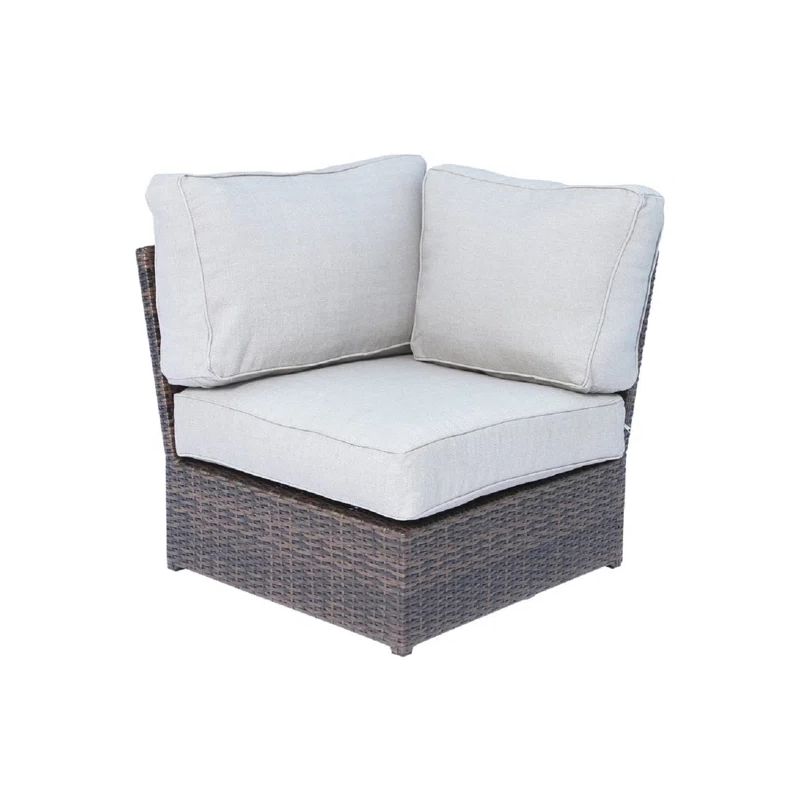 Living Source International Wicker / Rattan 6-Piece Sectional Set in Espresso