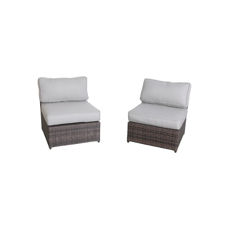 Living Source International Wicker / Rattan 6-Piece Sectional Set in Espresso