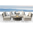 Living Source International Modern 6-Piece Rattan Sofa Set with Cushions in Gray