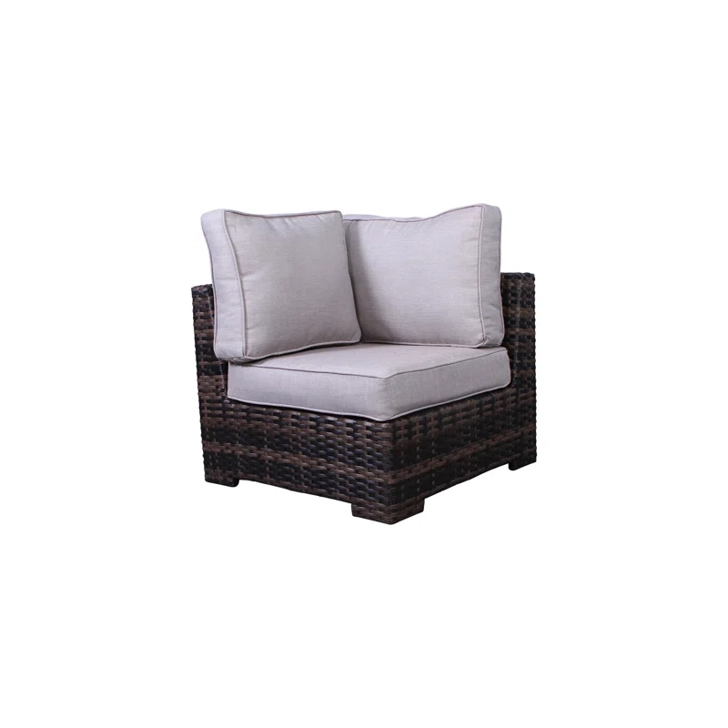 Living Source 10-Piece Wicker / Rattan Sectional Set with Cushion in Espresso