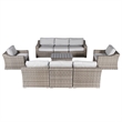 Living Source International 9-Piece Outdoor Conversation Set w/Cushions in Gray