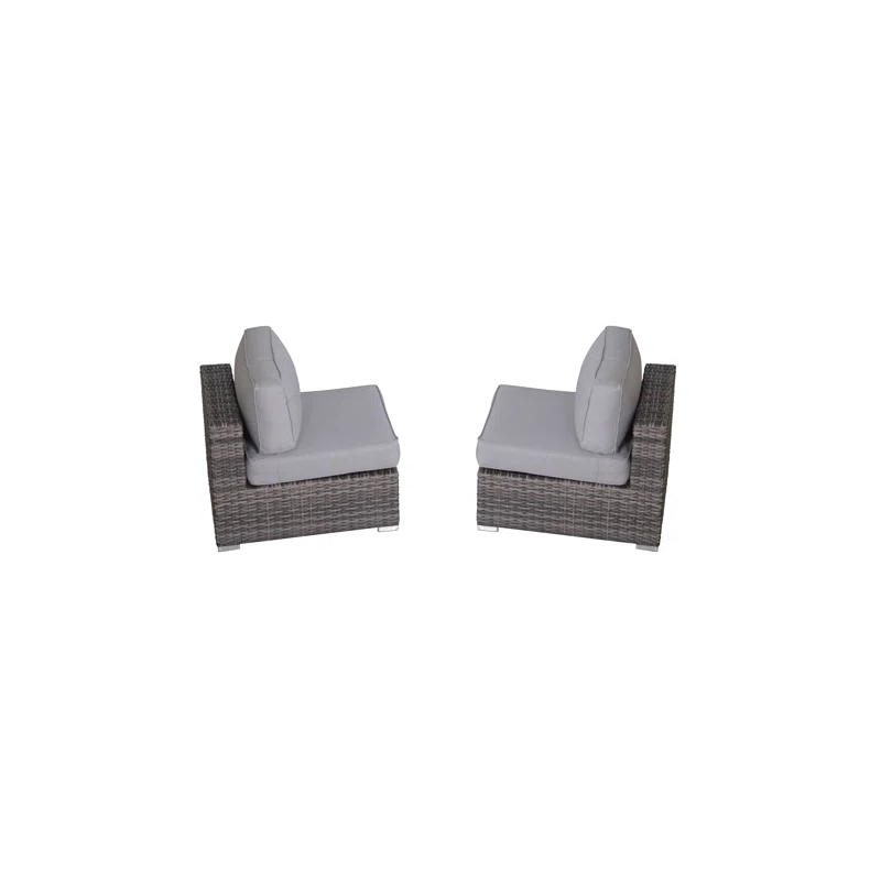 Living Source International 10-Piece Wicker / Rattan Sectional Set in Gray