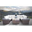 Living Source International 10-Piece Wicker Sectional Set w/Cushion in Espresso