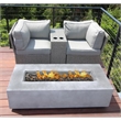 Living Source International 4-Piece Wicker / Rattan Set with Cushions in Gray