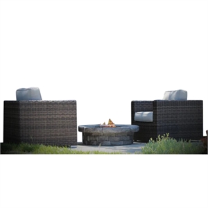 Living Source 6-Piece Wicker / Rattan Conversation Set with Cushions in Espresso