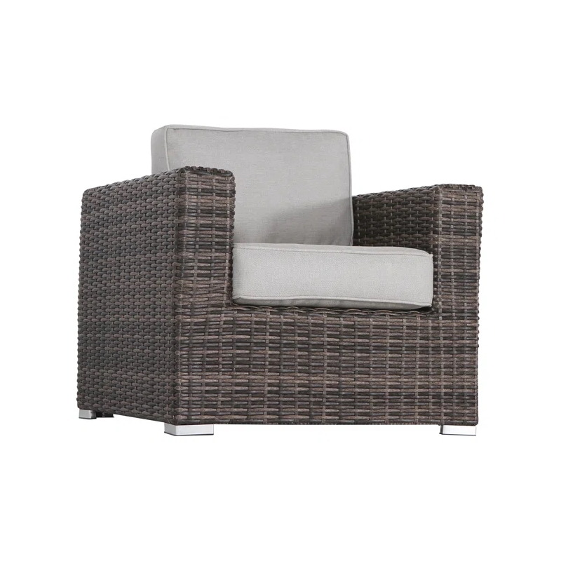 Living Source 6-Piece Wicker / Rattan Conversation Set with Cushions in Espresso
