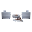 Living Source 3-Piece Wicker / Rattan Conversation Set with Cushions in Gray