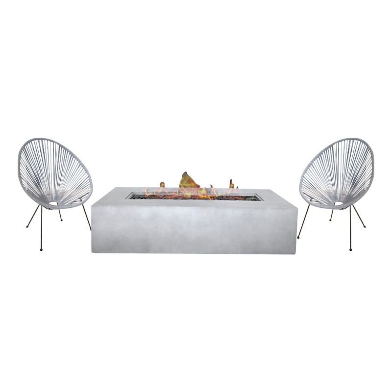 Living Source International 6-Piece Modern Wicker / Rattan Set in Gray