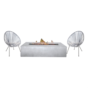 Living Source International 6-Piece Modern Wicker / Rattan Set in Gray