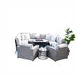 Living Source International 12-Piece Wicker / Rattan Sectional Set in Charcoal