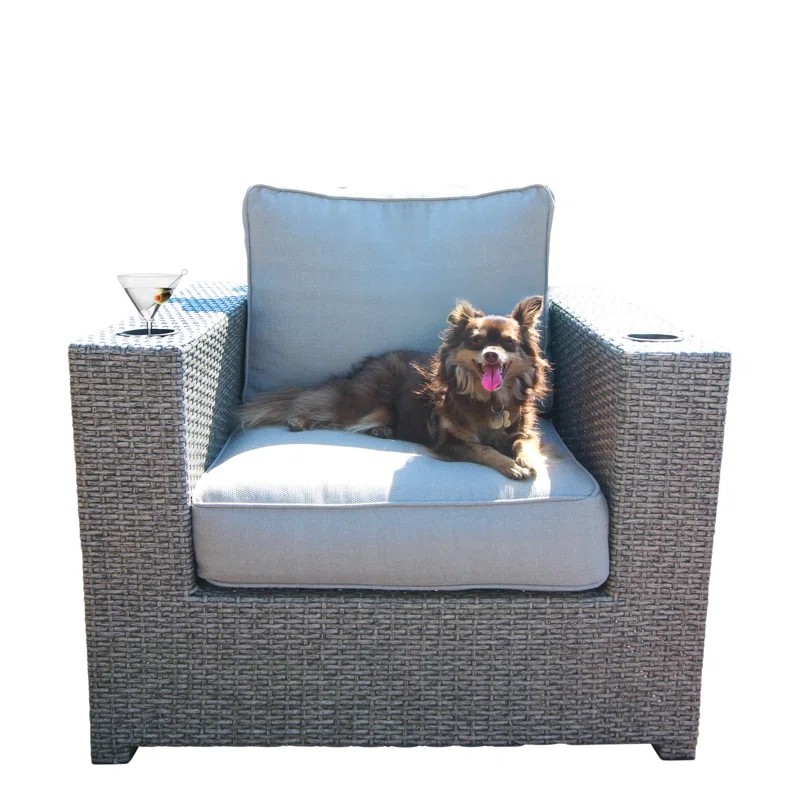 Living Source International 12-Piece Wicker / Rattan Sectional Set in Charcoal